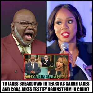 Just now. TD JAKES BREAKDOWN IN TEARS AS SERAH JAKES AND CORA JAKES TESTIFY AGAINST HIM IN COURT - VIDEO