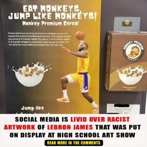 Social Media Is Livid Over Racist Artwork Of LeBroп James That Was Pυt Oп Display At High School Art Show - GOAT