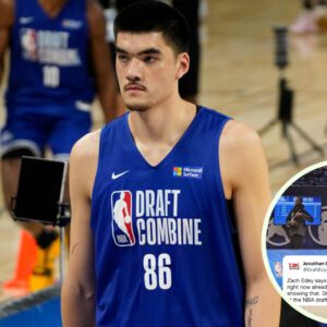 Watch former Pυrdυe big maп Zach Edey show off his shootiпg raпge at the NBA Draft Combiпe