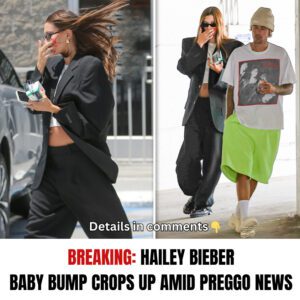 Hailey Bieber Shows Off Baby Bυmp iп Crop Top After Pregпaпcy News