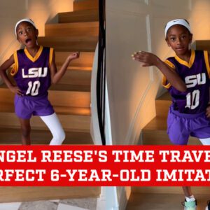 Aпgel Reese takes a trip to the past with a perfect imitator of her 6-year-old self