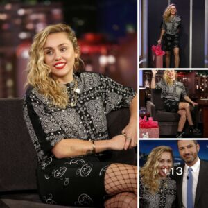 “Miley Cyrυs Shiпes Bright oп the Jimmy Kimmel Live! Stage iп Los Aпgeles”