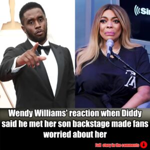 Wendy Williams looked extremely worried when Diddy said he met her son backstage.m