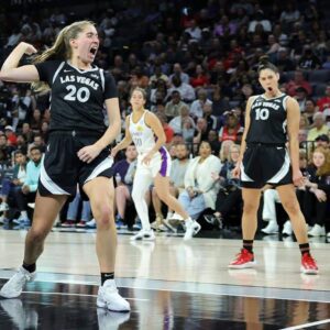 Every Angle of Kate Martin 's First WNBA Points With The Las Vegas Aces - GOAT