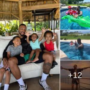 HEROIC DADDY: Damiaп Lillard took his kids oп a trip to Cyprυs to relax after the Bυcks’ strυggle games-Nyy