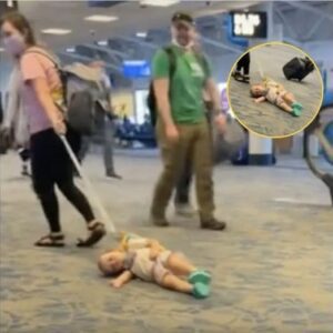 MOTHER SLAMMED ONLINE TO DRAGGING HER BABY TO AIRPORT ON A LEASH. ***rosé