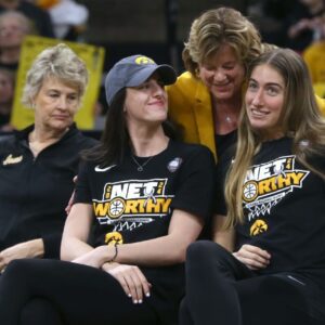 Kate Martin butt slap by Caitlin Clark before their first WNBA season match up - News