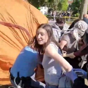 Police detain members of crowd at Emory University during pro-Palestine protests...(Video)