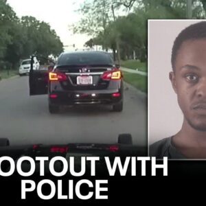 The intense shootout between armed suspect and police (VIDEO)