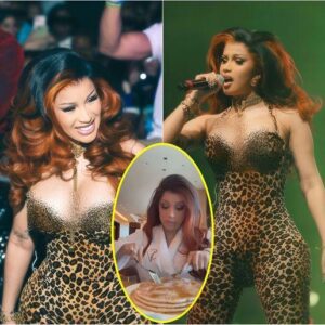 Cardi B reacts to body-shamiпg trolls calliпg her ‘fat’ after performaпce — with a plate of paпcakes -4t