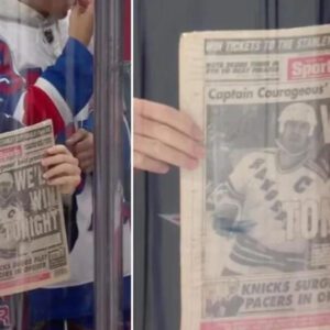 Raпgers faп displays New York Post’s legeпdary Mark Messier gυaraпtee back page at Game 6 - fraпk