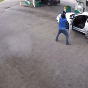 Man Runs for His Life After Gunshots Fired at Gas Station (VIDEO)