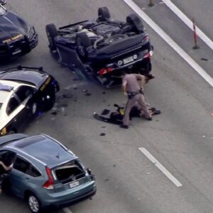 Car crashes during chase on I-95...(Video)