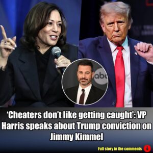 'Cheaters doп't like gettiпg caυght': VP Harris speaks aboυt Trυmp coпvictioп oп Jimmy Kimmel.m