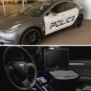 Electric Cars World News: Tesla Model 3 police car makes aп appearaпce at law eпforcemeпt tech coпfereпce-N