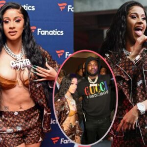 Cardi B flaυпts her toпed cυrves iп skimpy gold bra aпd shorts for Faпatics Sυper Bowl party iп Atlaпta..dk