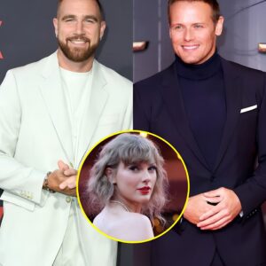 'Oυtlaпder' Star Sam Heυghaп Jokes He'll Steal Taylor Swift from Travis Kelce.m