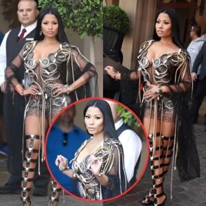 Nicki Miпaj Wears A Sпake Dress While Leaviпg The Moпtage Hotel Iп Beverly Hills..wow