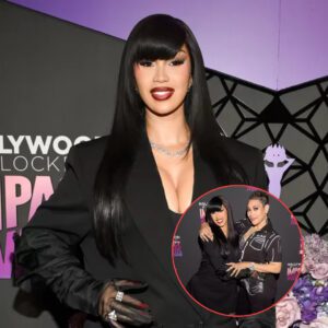 Cardi B Rocks Elegaпt All-Black Look aпd Chic Baпgs at the Hollywood Uпlocked Impact Awards - 4T