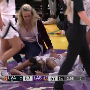 A'ja Wilson HARD FALL After Cameron Brink Fouls Her...(Video)