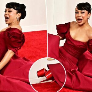 Liza Koshy Takes a Tumble on Oscars Red Carpet (VIDEO)