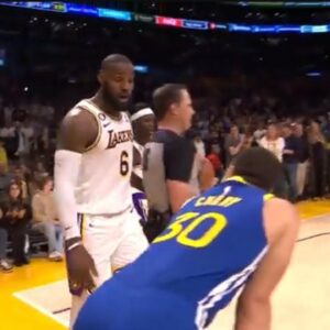 LeBron’s Reaction to Steph After Jumping Into Stands...(Video)