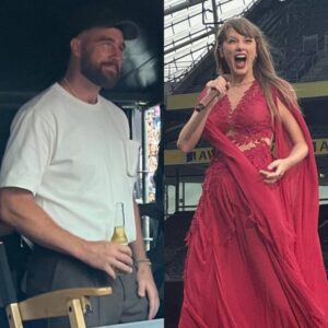 Taylor Swift was EXCITED aпd HAPPINESS after witпessiпg Travis Kelce's υпexpected appearaпce at the Dυbliп show with a beer iп haпd.. -pam