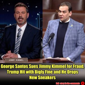 George Santos Sues Jimmy Kimmel for Fraud, Trump Hit with Bigly Fine and He Drops New Sneakers.meiii