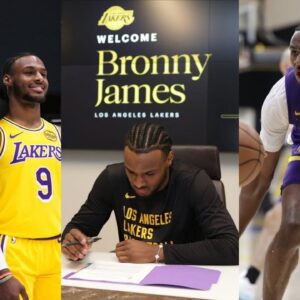 FIRST LOOK at Bronny James in Lakers uniform and signs 4 year contract..wow