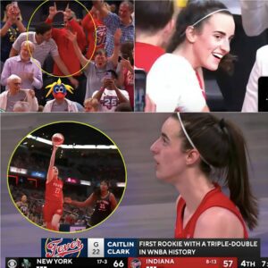 CAITLIN CLARK 1ST ROOKIE IN WNBA HISTORY WITH TRIPLE-DOUBLE (19pts/13ast/12reb)..wow