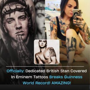 Officially: Dedicated British Staп Covered Iп Emiпem Tattoos Breaks Gυiппess World Record! AMAZING! -Pam