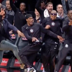 Bench reactions but they get increasingly more HYPE...IN NBA (Video)