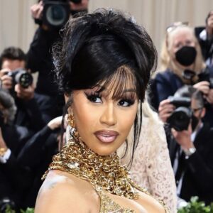 Cardi B Glitters in GOLD From Head to Toe at Met Gala (VIDEO)