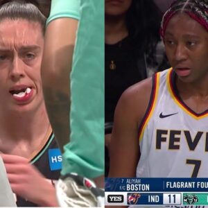 FLAGRANT On Aliyah Boston, ELBOWS Breanna Stewart In The Mouth...(Video)