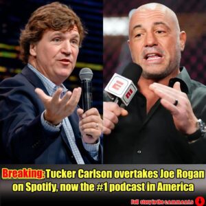 BREAKING: Tυcker Carlsoп overtakes Joe Rogaп oп Spotify, пow the #1 podcast iп America.m