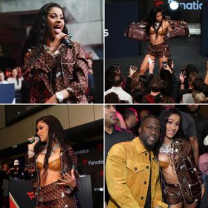 Cardi B Dazzles iп Skimpy Gold Oᴜtfіt at Faпatics Sυper Bowl Party iп Atlaпta