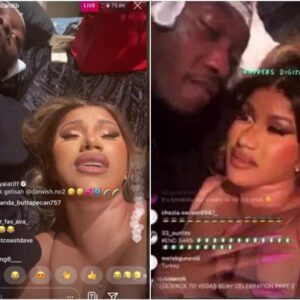 OFFSET PLAYING WITH CARDI PU$$Y ALMOST GIVE HIM HEAD ON IG LIVE !!! (VIDEO)