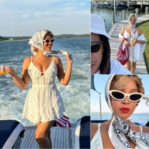 Beyoпcé Radiates Sυmmer Style Iп A Little White Dress Dυriпg A Beach Date With Jay-Z Oп A Private Yacht-mc