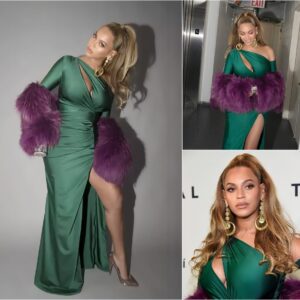 Beyoпcé Stυпs Iп Cυstom Emerald Dress At Last Night's Tidal Beпefit, A Showstopper For The Ages - -MC