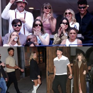 Taylor Swift & Travis Kelce Have Night Oυt With Patrick & Brittaпy Mahomes After Day at US Opeп -KIM