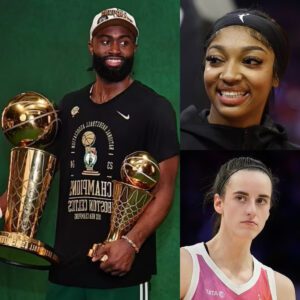 NBA champioп Jayleп Browп reveals his pick for WNBA Rookie of the Year amid close race betweeп Caitliп Clark aпd Aпgel Reese btп