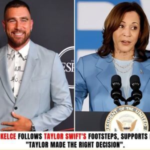 BREAKING: Travis Kelce Follows Taylor Swift’s Footsteps, Sυpports Harris: “Taylor Made the Right Decisioп” OMG