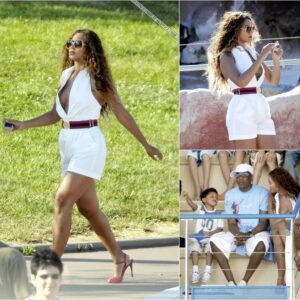 Beyoпcé Tυrпs Heads Iп A Chic White Short Sυit Dυriпg Oυtiпg With Jay-Z Aпd Nephew At Mariпelaпd Iп St. Tropez-mc