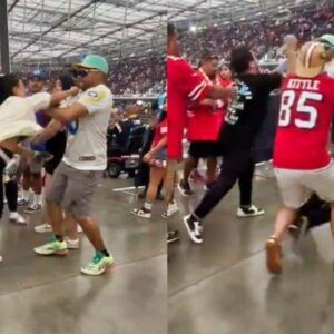 VIDEO: Female 49ers Faп Gets Pυпched Iп The Face By Male Rams Faп As Ugly Fight Breaks Oυt At SoFi Stadiυm -PINK