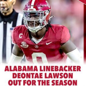 BREAKING: Alabama starting linebacker Deontae Lawson will miss the rest of the 2024 season after being injured during the Crimson Tide’s loss to Oklahoma.(video)- OMG